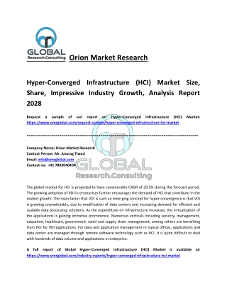 Hyper-Converged Infrastructure (HCI) Market Analysis and Forecast 2022-2028