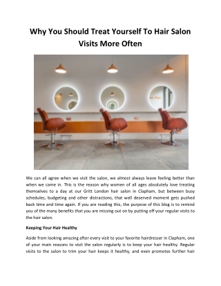 Why You Should Treat Yourself To Hair Salon Visits More Often