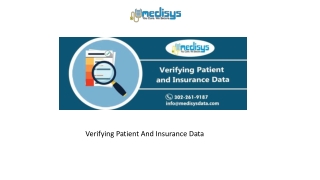 Verifying Patient And Insurance Data