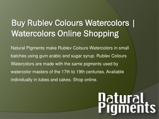 Buy Rublev Colours Watercolors | Watercolors Online Shopping