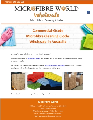 Commercial-Grade Microfibre Cleaning Cloths Wholesale in Australia