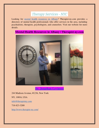 Mental Health Resources in Albany | Therapist-ny.com