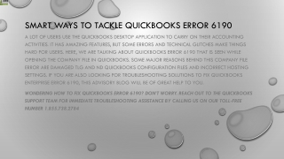 A quick and easy way to tackle QuickBooks Error 6190