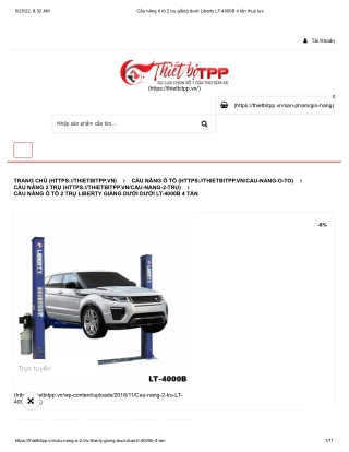 Cầu nâng ô tô 2 trụ giằng dưới Liberty LT-4000B