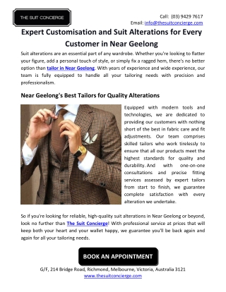 Expert Customisation and Suit Alterations for Every Customer in Geelong