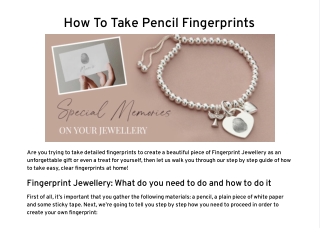 How To Take Pencil Fingerprints