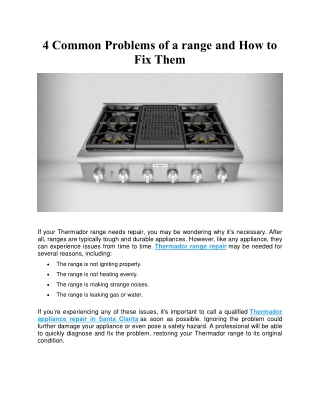 4 Common Problems of a range and How to Fix Them