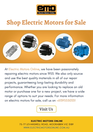 Shop Electric Motors for Sale