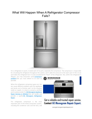 What Will Happen When A Refrigerator Compressor Fails