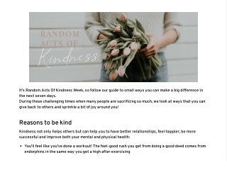 Random Acts of Kindness