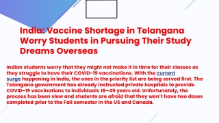 Vaccine Shortage in Telangana