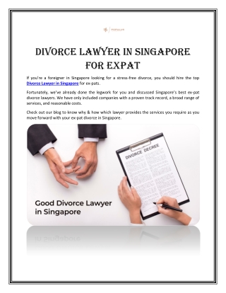 Divorce Lawyer in Singapore for Expat