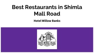 Best Restaurants in Shimla Mall Road