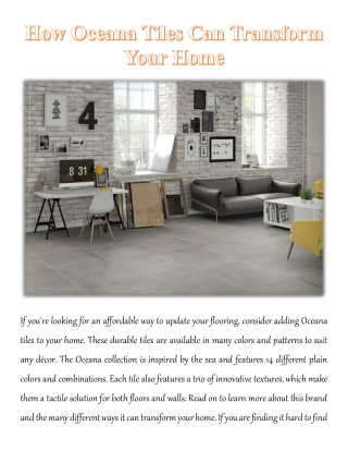 How Oceana Tiles Can Transform Your Home