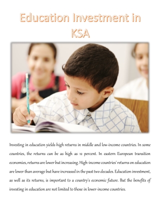 Education Investment in KSA