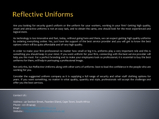 Reflective Uniforms