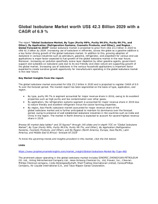 Global Isobutane Market worth US
