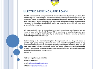 Electric Fencing Cape Town