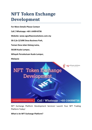 NFT Token Exchange Development