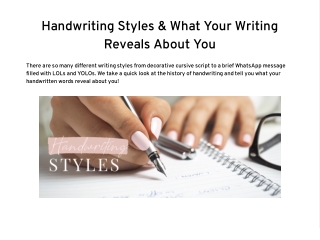 Handwriting Styles & What Your Writing Reveals About You