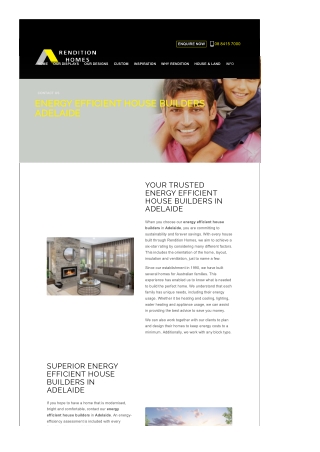 Energy Efficient House Builders Adelaide