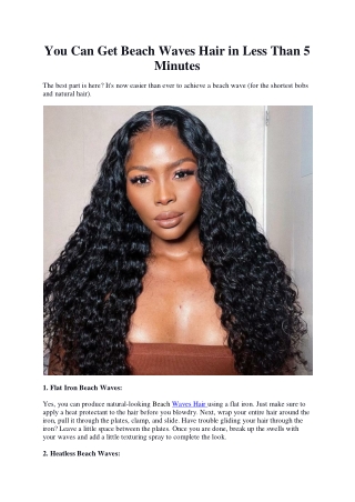 You Can Get Beach Waves Hair in Less Than 5 Minutes