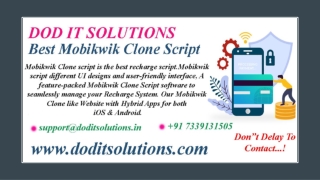 Online Readymade Mobikwik Clone System - DOD IT Solutions