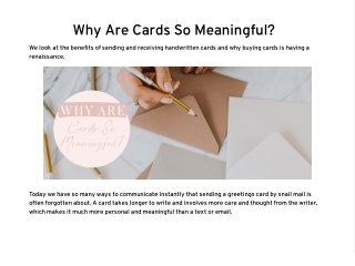 Why Are Cards So Meaningful?