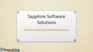 Medicine Delivery App Development Services | Sapphire