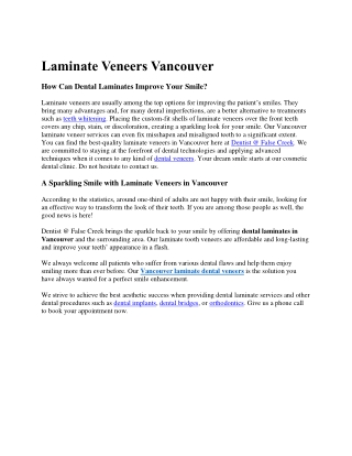 Laminate Veneers Vancouver