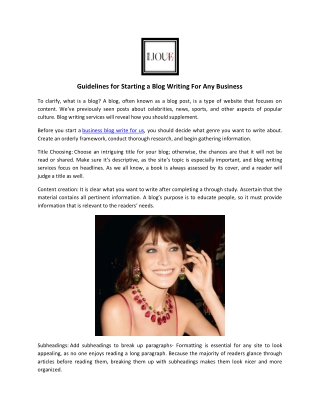 Write For Us Business Blog | The Joue
