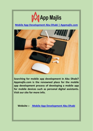 Mobile App Development Abu Dhabi  Appmajlis.com