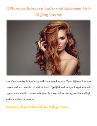 Difference Between Basics and Advanced Hair Styling Course