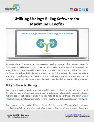 Utilizing Urology Billing Software for Maximum Benefits