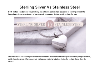 Sterling Silver Vs Stainless Steel