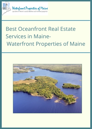 Best Oceanfront Real Estate Services in Maine- Waterfront Properties of Maine