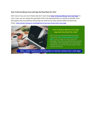 How To Borrow Money From Cash App And How Much Do I Get