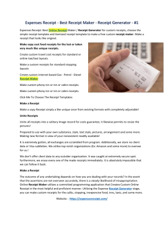 Expenses Receipt - Best Receipt Maker - Receipt Generator - #1