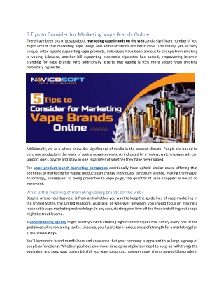 5 Tips to Consider for Marketing Vape Brands Onlin1