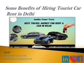 Some Benefits of Hiring Tourist car Rent In Delhi