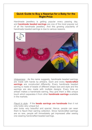 Quick Guide to Buy a Nazariya for a Baby for the R