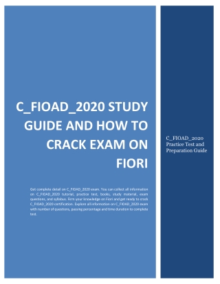 C_FIOAD_2020 Study Guide and How to Crack Exam on Fiori