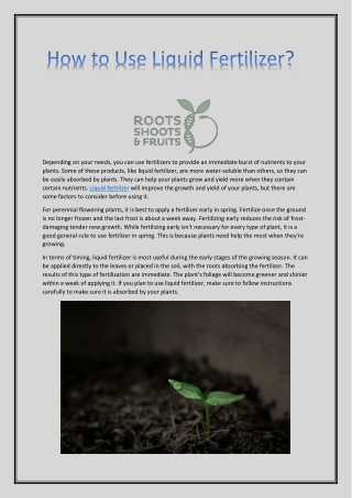 Is Liquid Garden Fertilizer Good For Your Lawn? | Roots, Shoots & Fruits