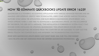 An effective guide to fix QuickBooks Update Error 1625 within a minute