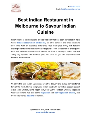 Best Indian Restaurant in Melbourne to Savour Indian Cuisine