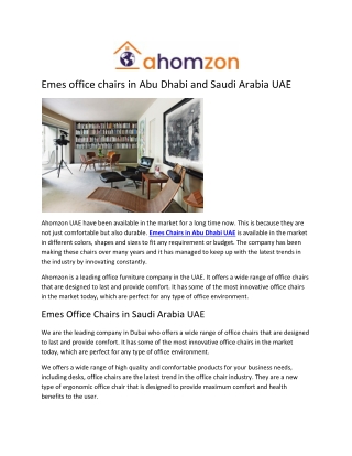 Emes office chairs in Abu Dhabi and Saudi Arabia UAE