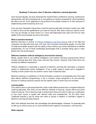 Machine Learning Learnpath