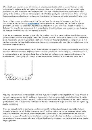 personalized name necklace: 11 Thing You're Forgetting to Do