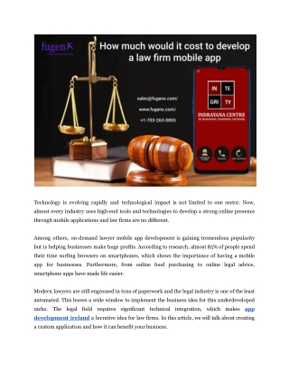 How much would it cost to develop a law firm mobile app