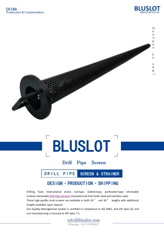 Heat Treated Drill Pipe Screen - Bluslot Filter